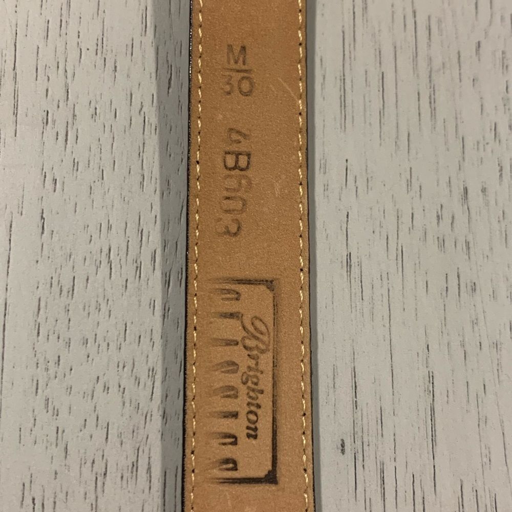 Brighton Black Leather Belt with Gold and Silver Buckle - Picture 7 of 12